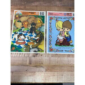 1992 Precious Moments FrameTray Puzzle, 1986 Little Golden Book Land Tray Puzzle